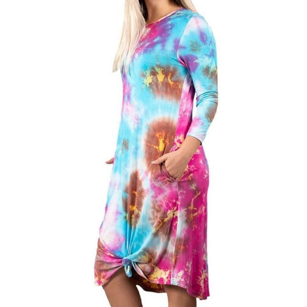 Simply Southern Tie Dye Jersey Dress knotted New B